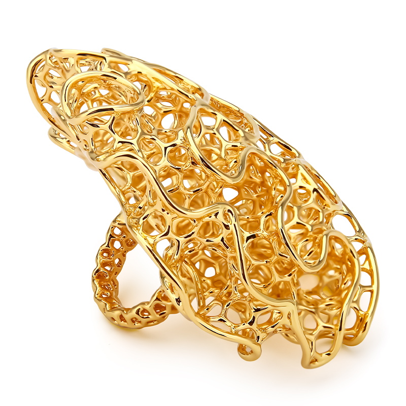 Women'S Fashion Website - IVOG-Hollow Out 18K Anel Banhado A