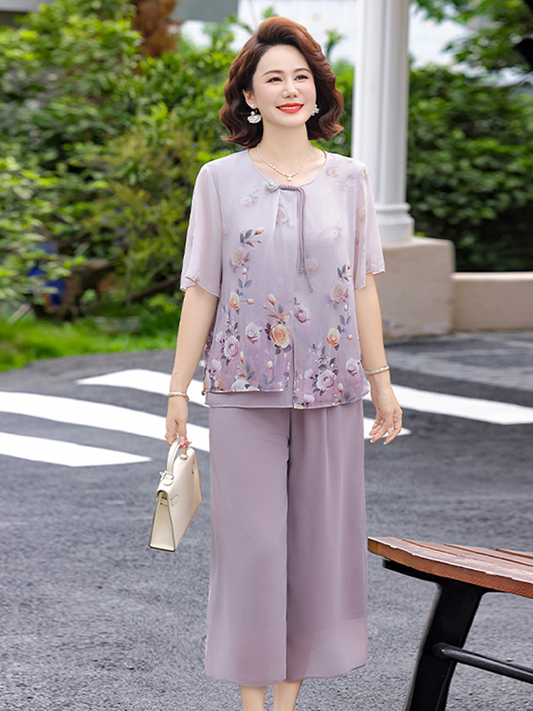 Women Fashion Over 60 - Conjunto de Calças Largas para Emagrecer,