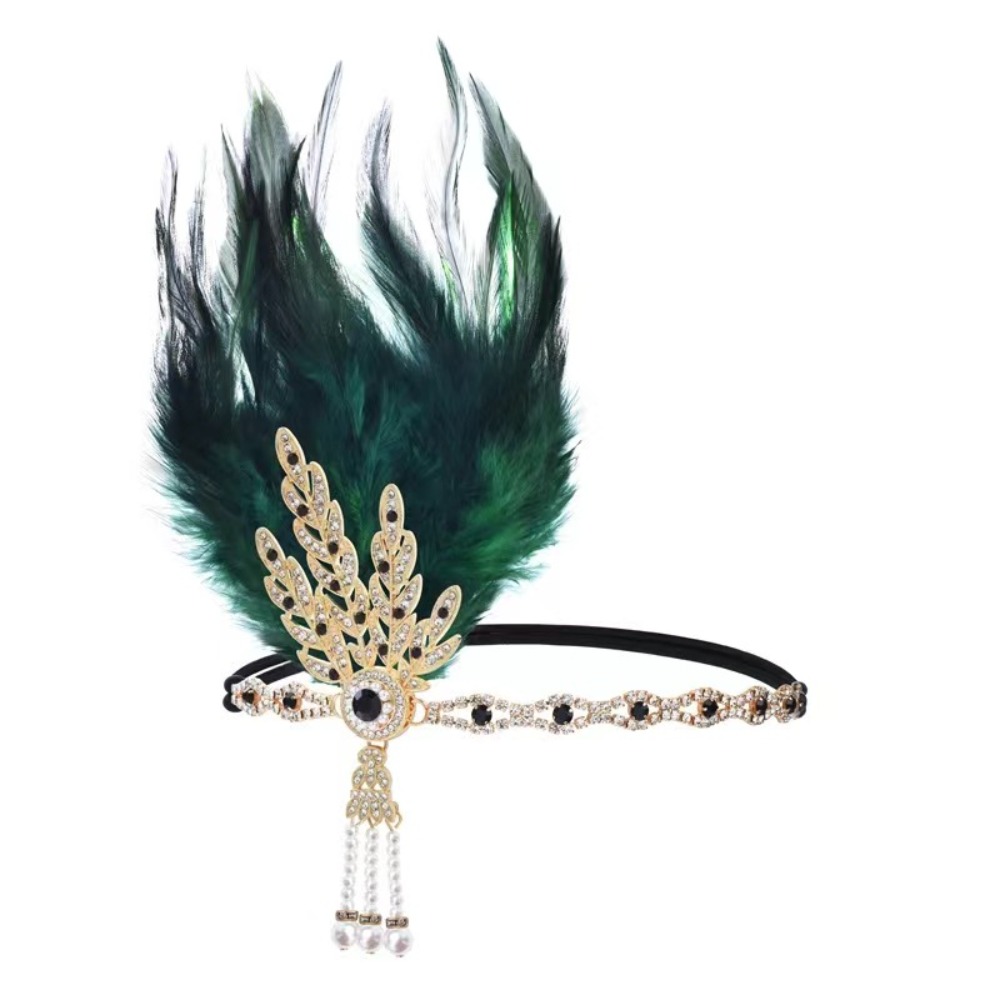 Women'S Fashion Of The 1920S - Tiara Elegante com Plumas Estilo Vintage