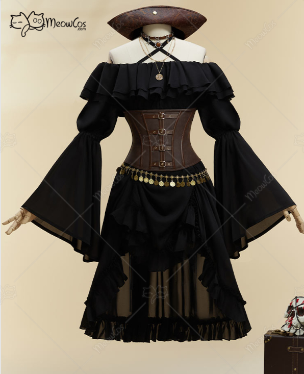 Women'S Fashion Jewellery - MOBBUNNY Feminino Halloween Preto Estilo Pirata