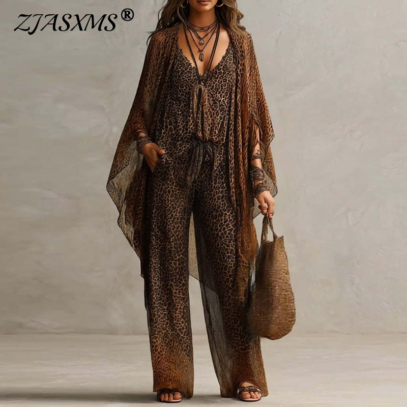 Kimono Cardigan Women - Conjunto Retro com Estampa de Leopardo