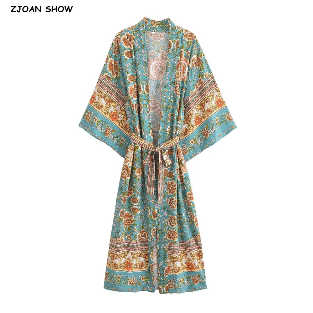 Kimono Cardigan Women - Camisa Kimono Feminina Verde com Estampa