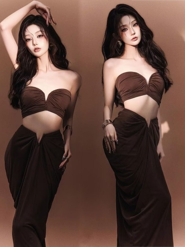 Women'S Young Fashion - Conjunto de Vestido de Madrinha Elegante