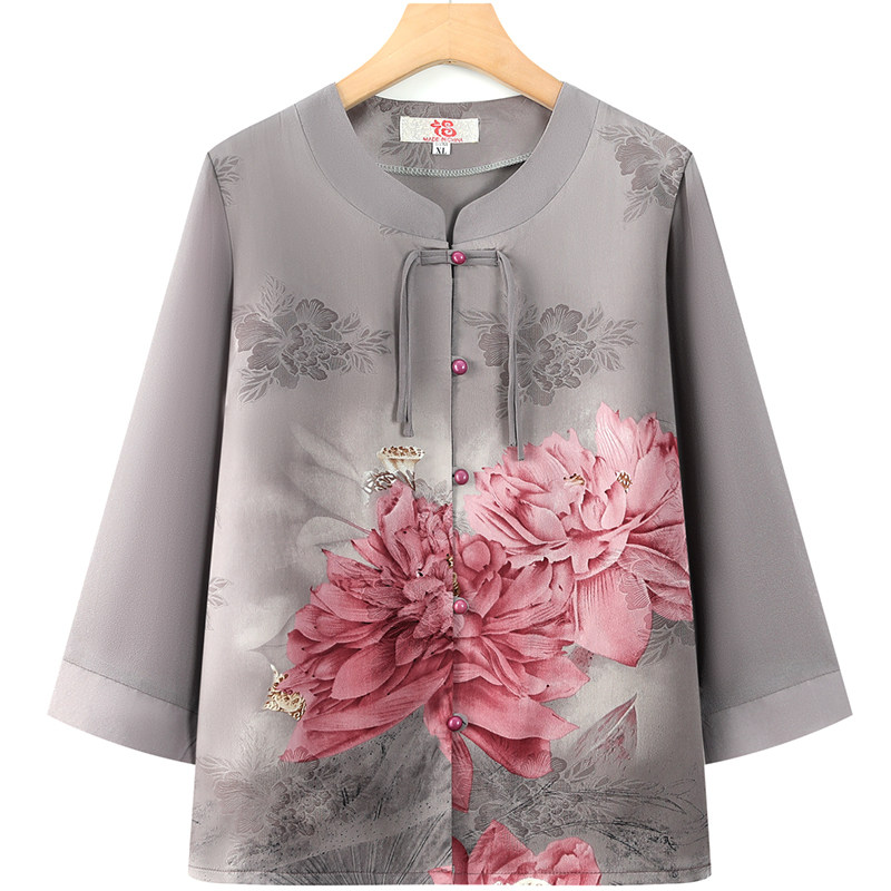 Women Fashion Over 60 - Blusa Elegante de Manga Média para