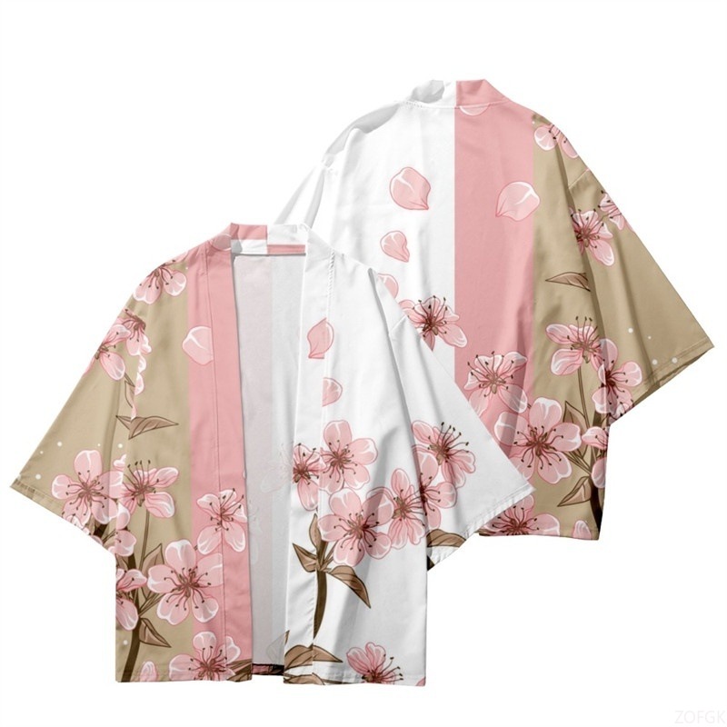 Kimono Cardigan Women - Verão feminino flor impressão quimono masculino