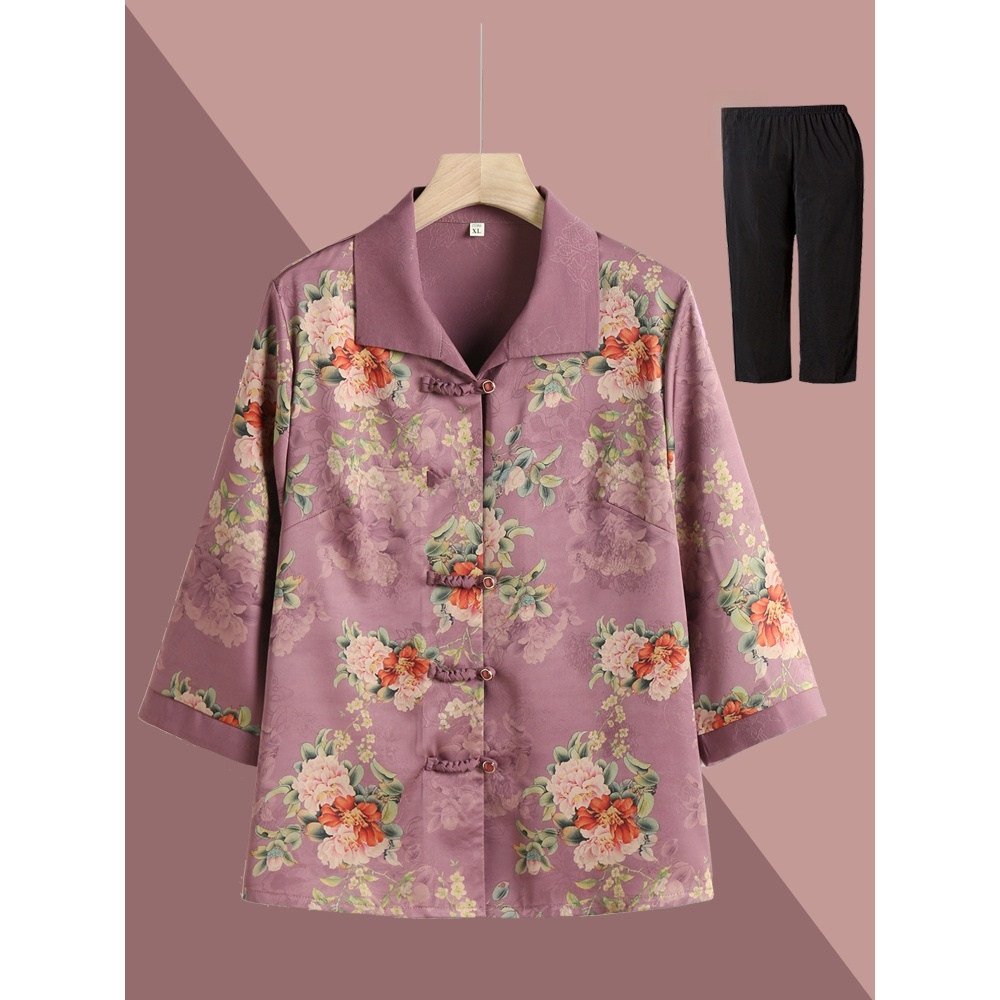Women Fashion Over 60 - Camisa Elegante de Manga Três Quartos