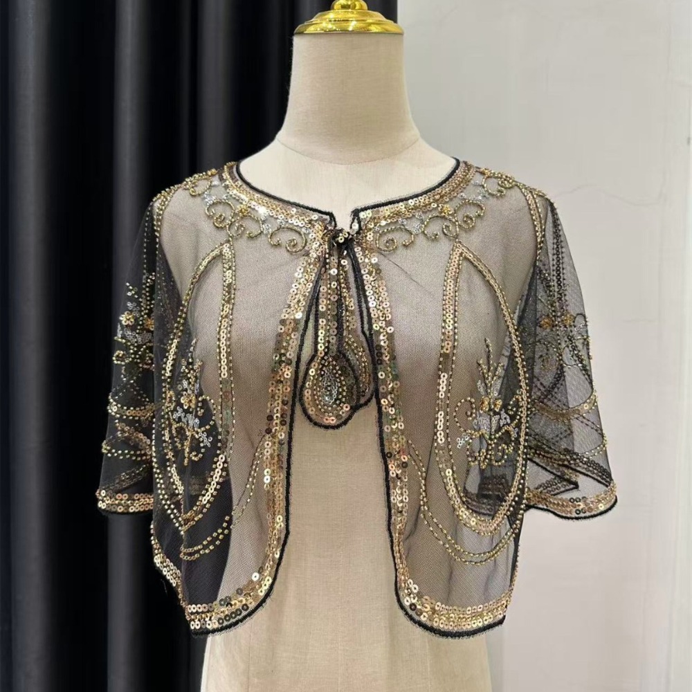 Women'S Fashion Of The 1920S - Elegante Xale Flapper com Bordado de