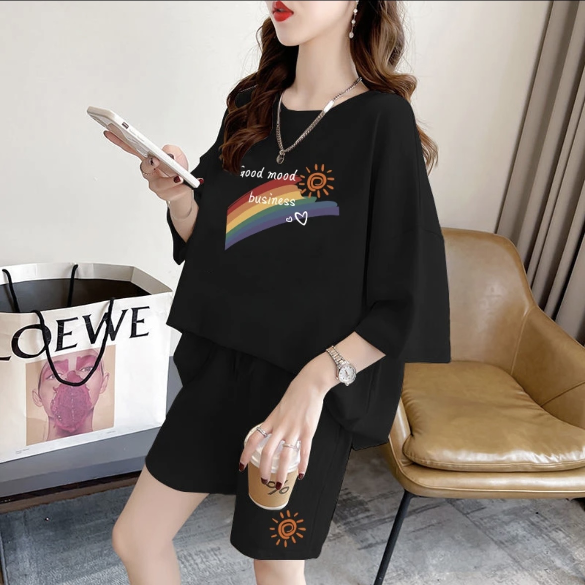 Women'S Fashion Tops - Conjunto de shorts de verão femininos