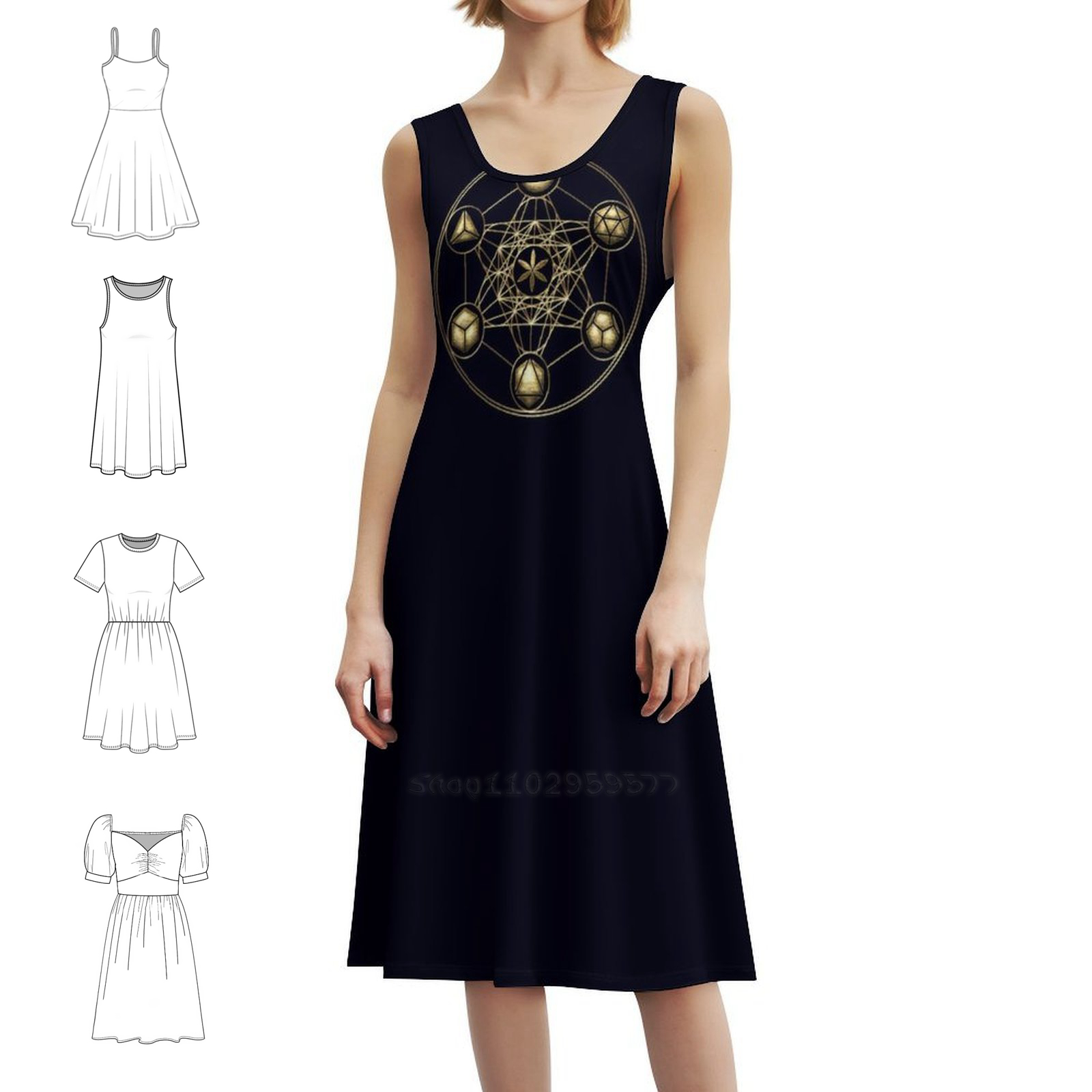 Platônico sólidos metatrons cu - Women Fashion Gown avaliação e preço