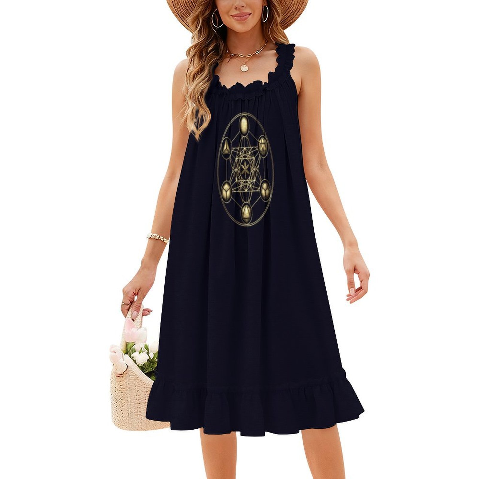 Platônico sólidos metatrons cu - Women Fashion Gown avaliação e preço