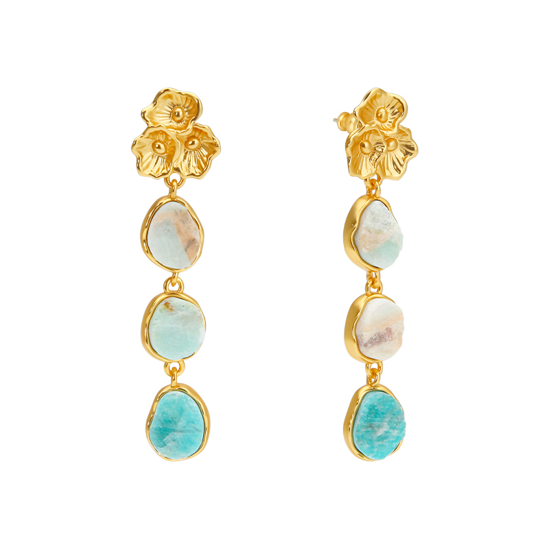 Brincos com pingente de pedra  - Women'S Fashion Website avaliação e preço