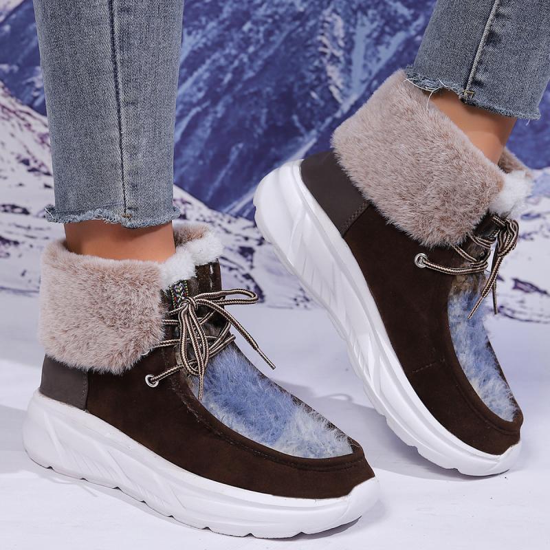 Moda pele do falso rendas até  - Women'S Fashion Hiking Boots avaliação e preço