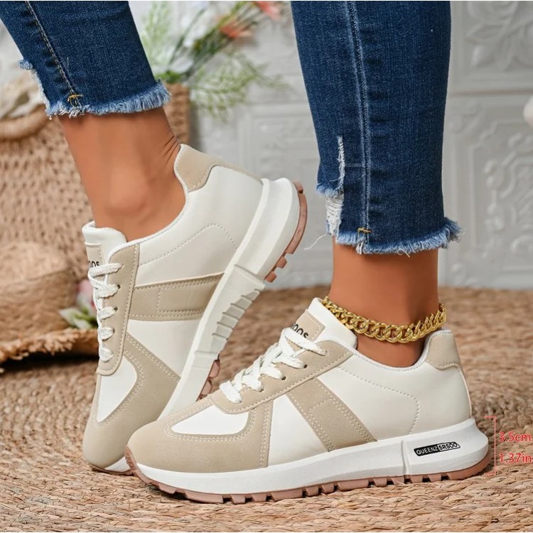 Tênis femininos listrados da m - Women'S Yellow Fashion Sneakers avaliação e preço