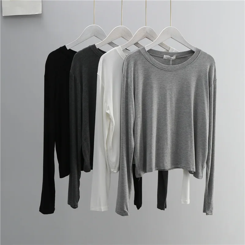Camiseta de Manga Longa em Mis - Women'S Fashion Tops avaliação e preço