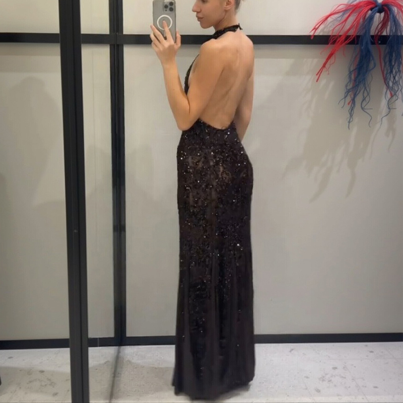 Vestido Longo Elegante com Lan - Women Fashion Gown avaliação e preço