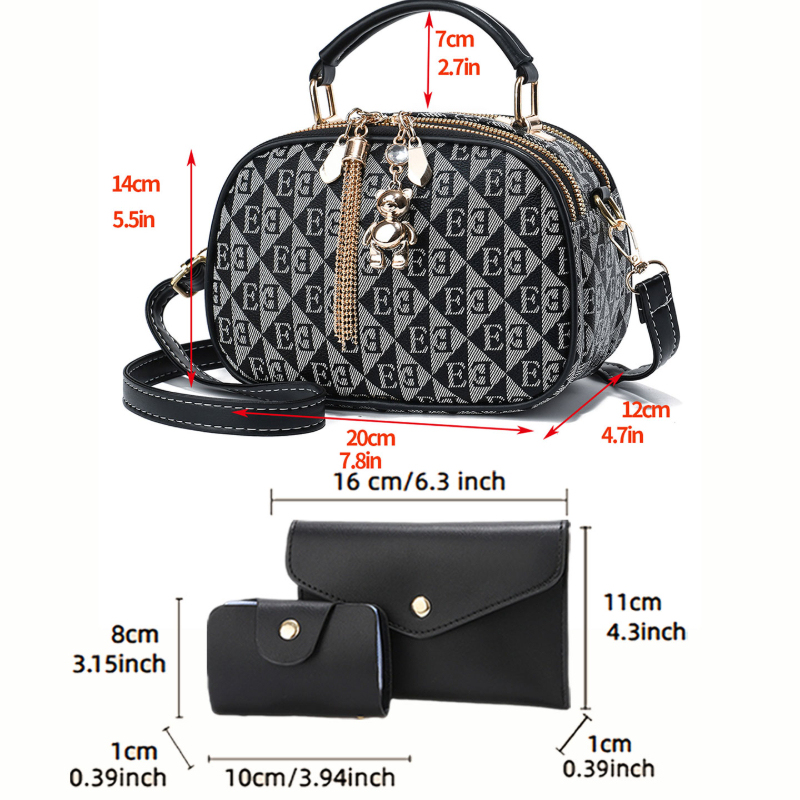 Conjunto de 3 mini bolsas redo - Crossbody Bag Women avaliação e preço