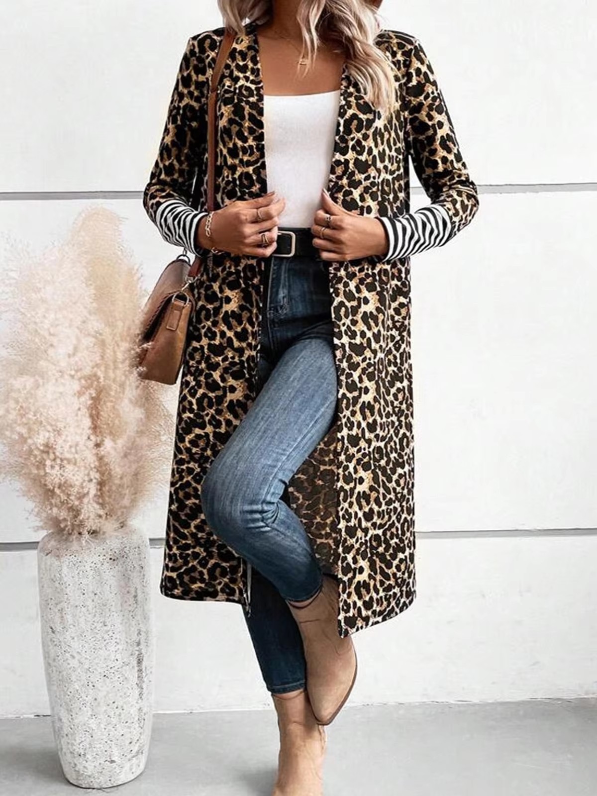 Cardigã Longo com Estampa de L - Kimono Cardigan Women avaliação e preço