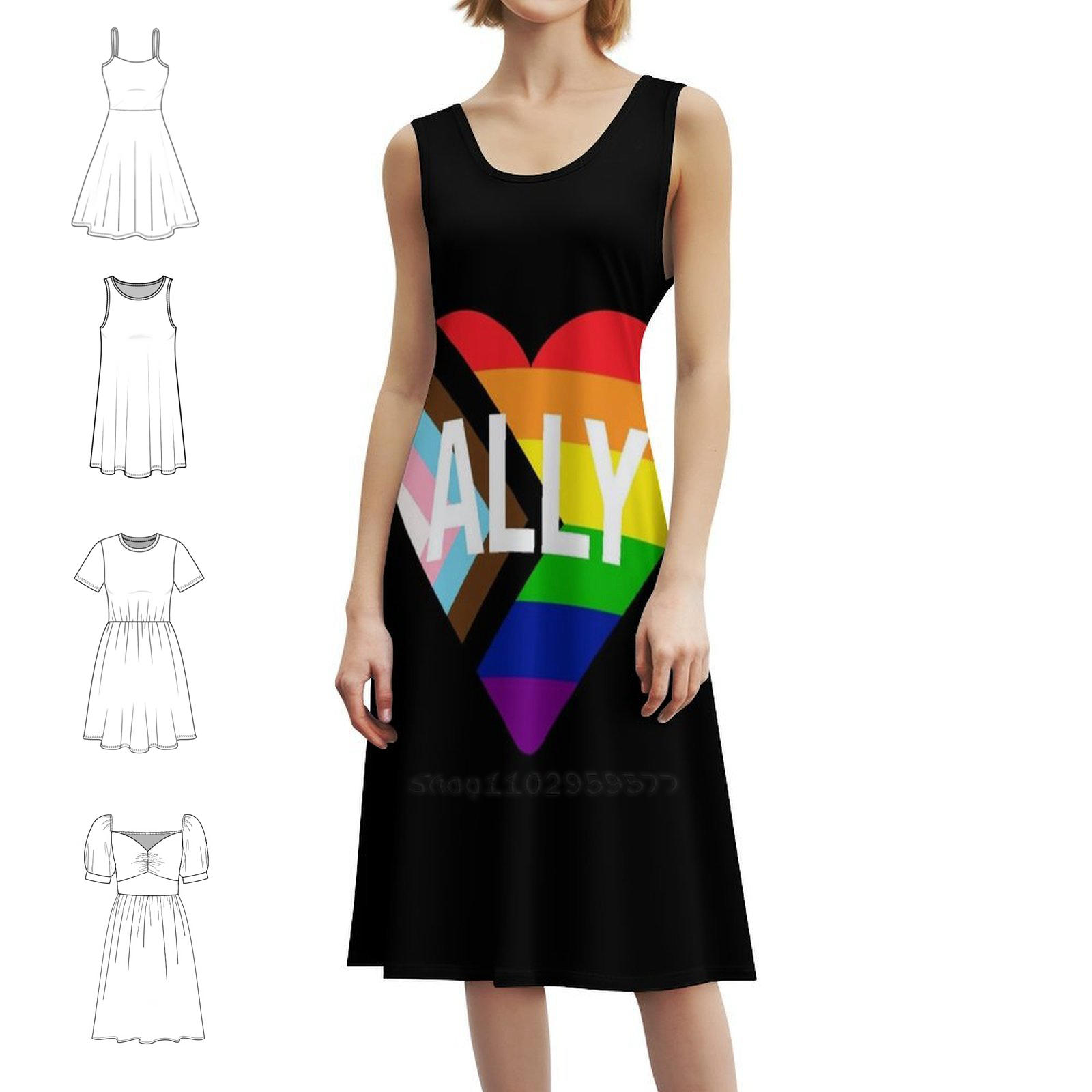 Progresso bandeira do orgulho  - Women Fashion Gown avaliação e preço