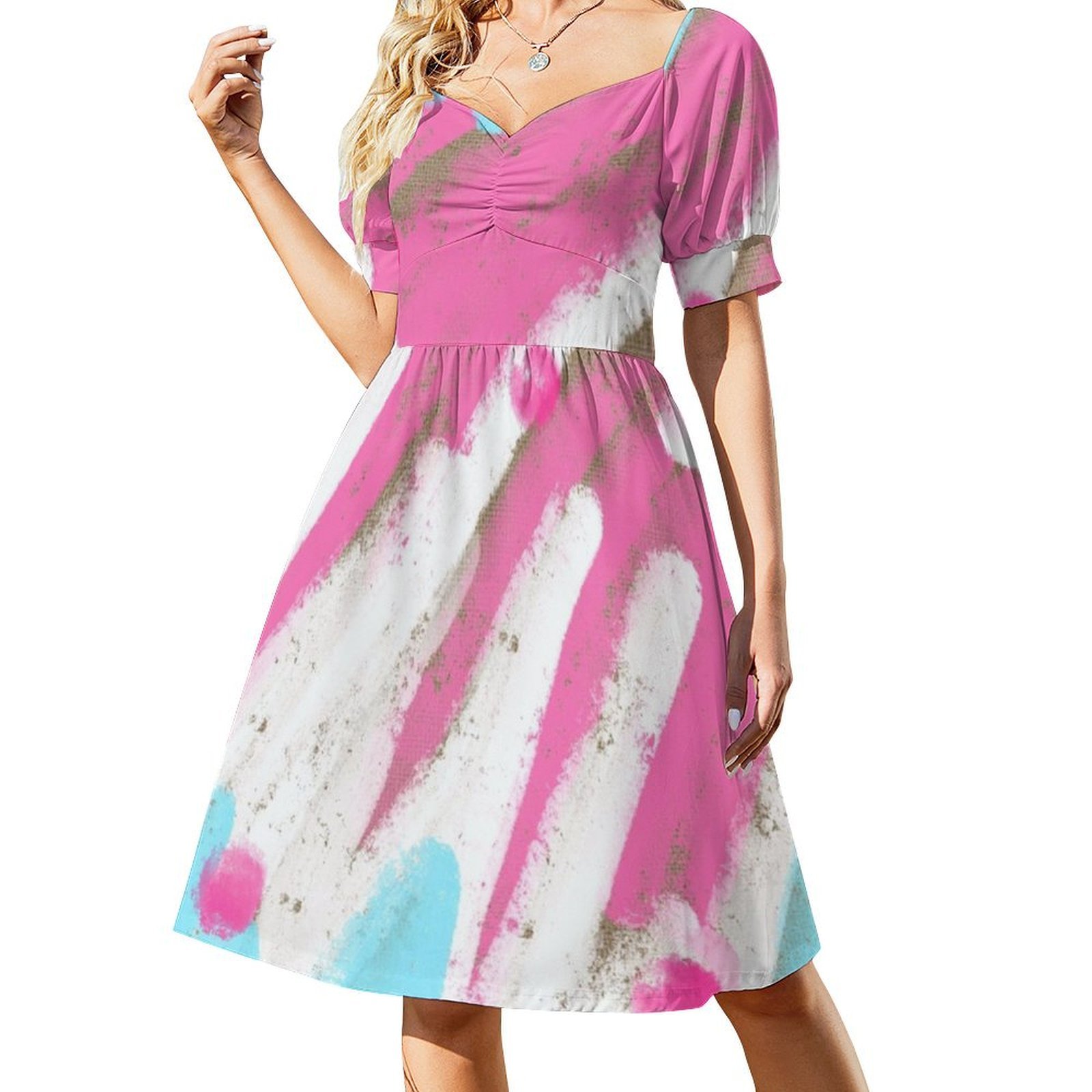 Rosa e azul boho chique vestid - Women Fashion Gown avaliação e preço