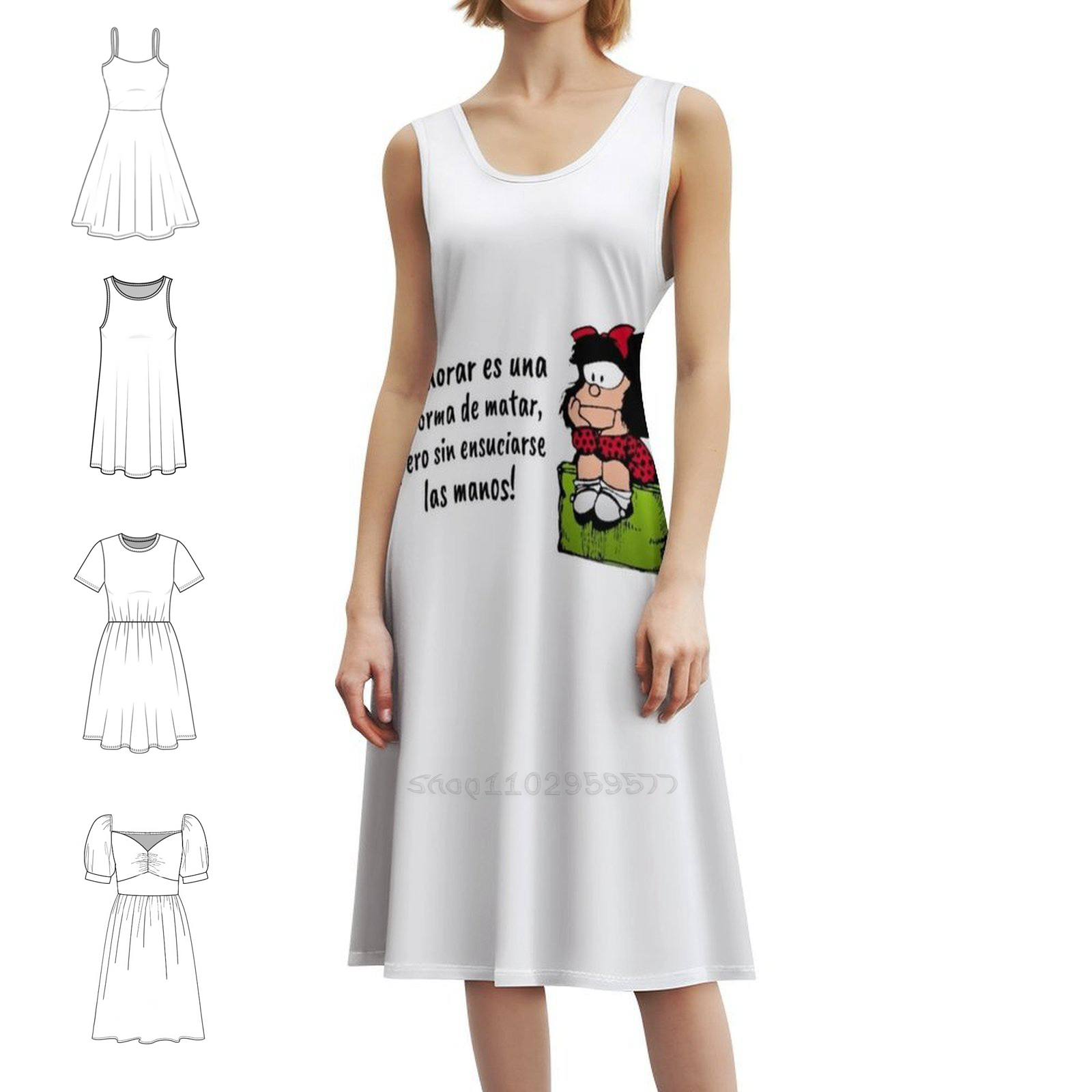 Citações espanholas e mafalda  - Women Fashion Gown avaliação e preço