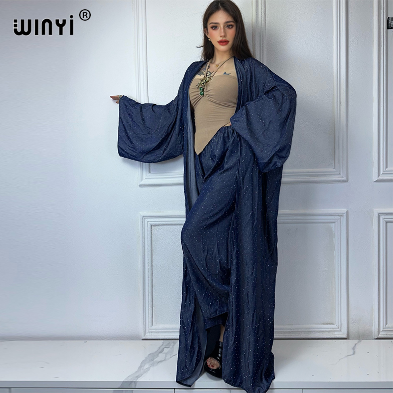 WINYI-Terno jeans de perfuraçã - Kimono Cardigan Women avaliação e preço