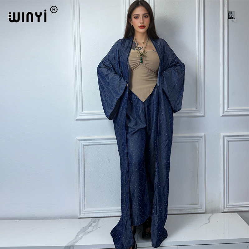 WINYI-Terno jeans de perfuraçã - Kimono Cardigan Women avaliação e preço