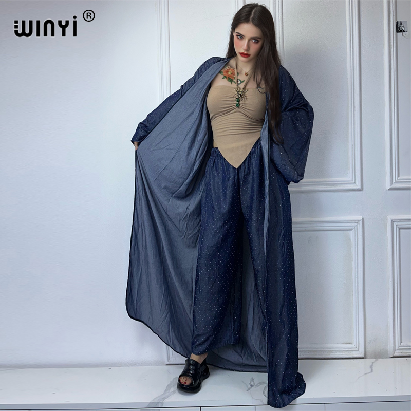 WINYI-Terno jeans de perfuraçã - Kimono Cardigan Women avaliação e preço