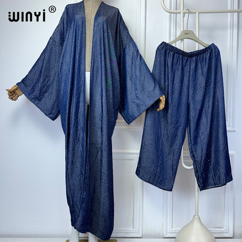 WINYI-Terno jeans de perfuraçã - Kimono Cardigan Women avaliação e preço