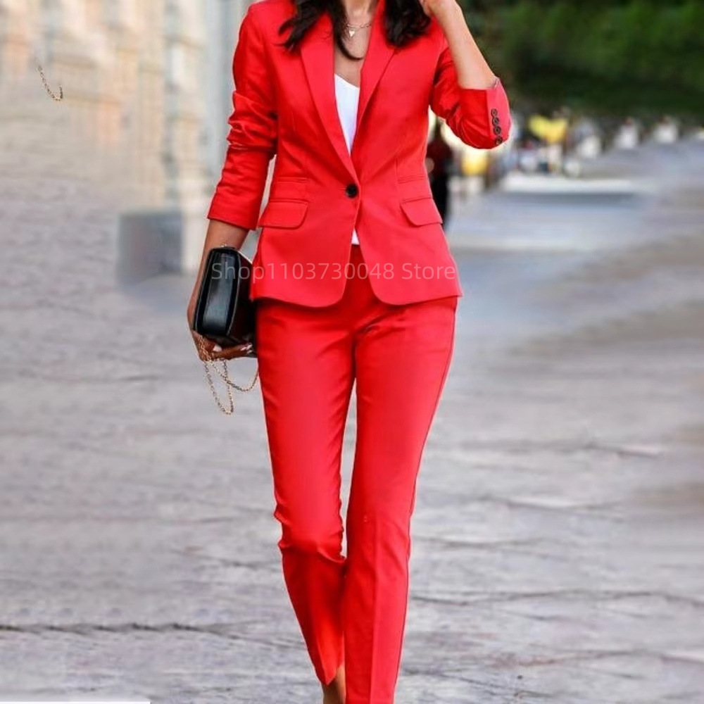 Conjunto de Blazer e Calças pa - Women'S Fashion Blazer avaliação e preço