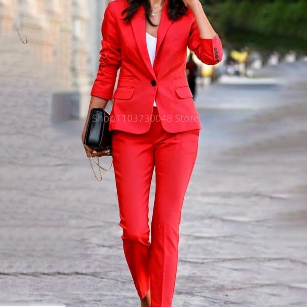Conjunto de Blazer e Calças pa - Women'S Fashion Blazer avaliação e preço